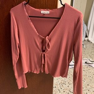 Pinkish salmon long sleeve top